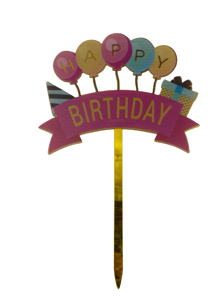 Nr 157 Acrylic Cake Topper Happy Balloons