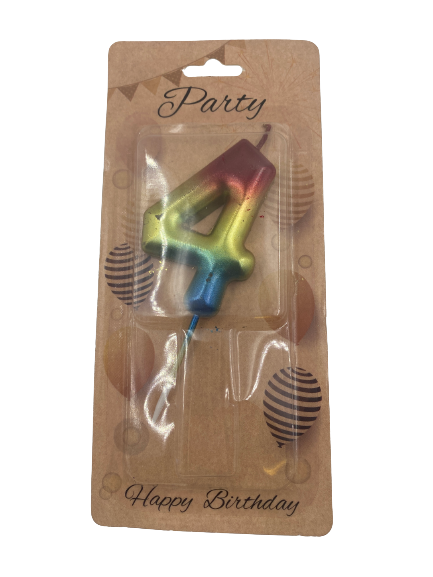 Number 4 Candle 3 Tone 5.5cm
