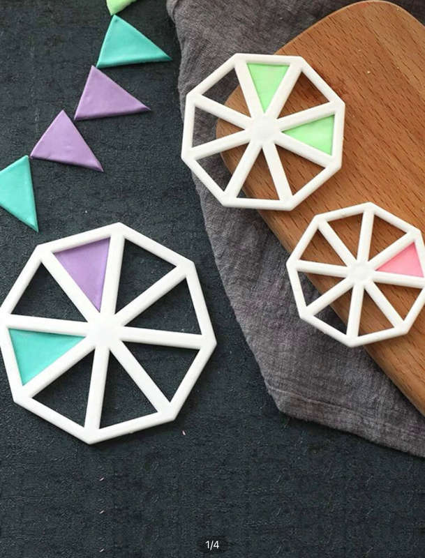 Flag banner bunting plastic fondant cutter set
