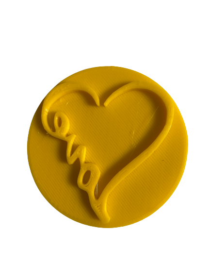 Cupcake stamp 6cm, Love heart