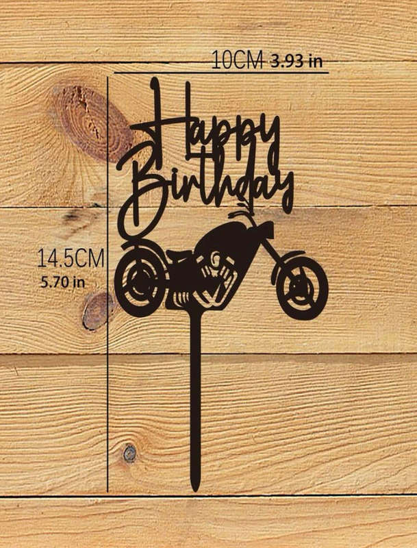 Nr202 Acrylic Cake Topper Motorbike