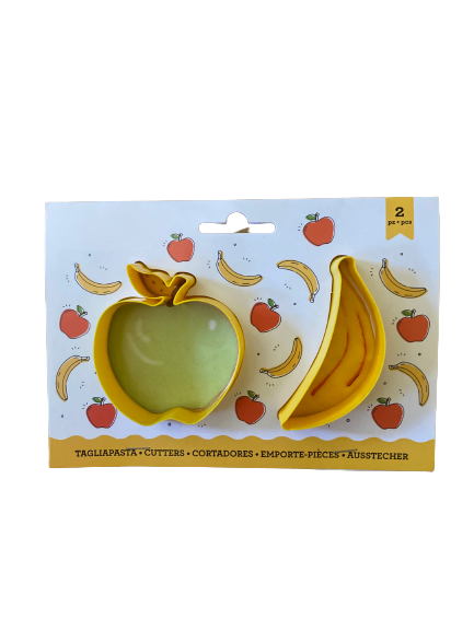 2 Piece Plastic Apple Banana Cookie Cutter Set