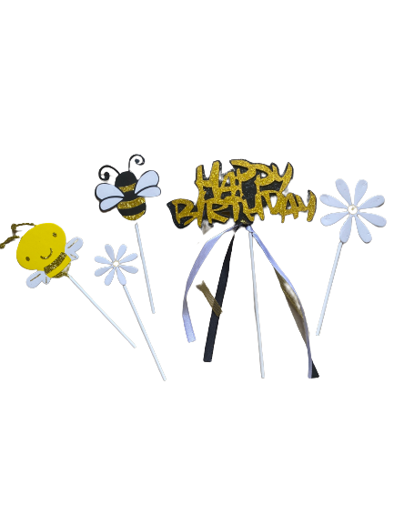 Cardboard Cake Topper Bee