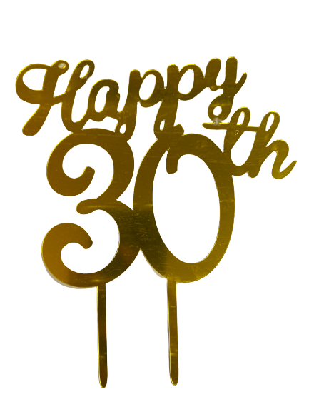 Nr212 Acrylic Cake Topper Happy 30th Gold