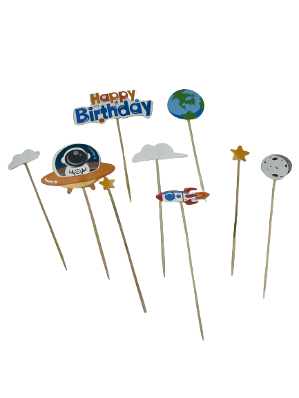 Space Cardboard Cake Topper