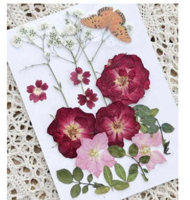 D Resin Art Dry Flowers Maroon