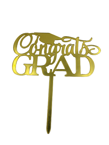 Nr343 Acrylic Cake Topper Graduation Gold