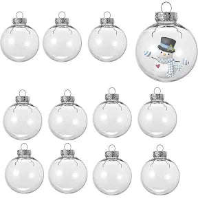 6cm Empty Christmas Bauble Silver Cap