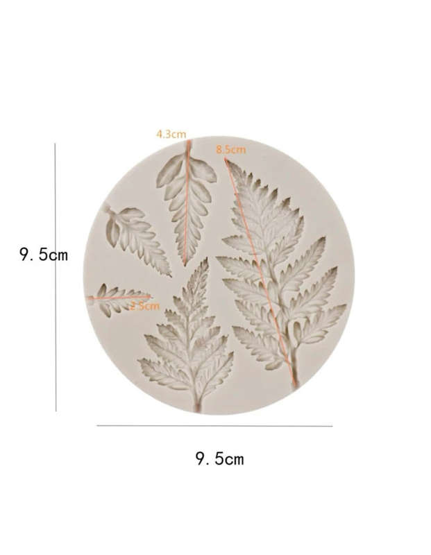 Fern leaves silicone mould, biggest leaf 8x4cm