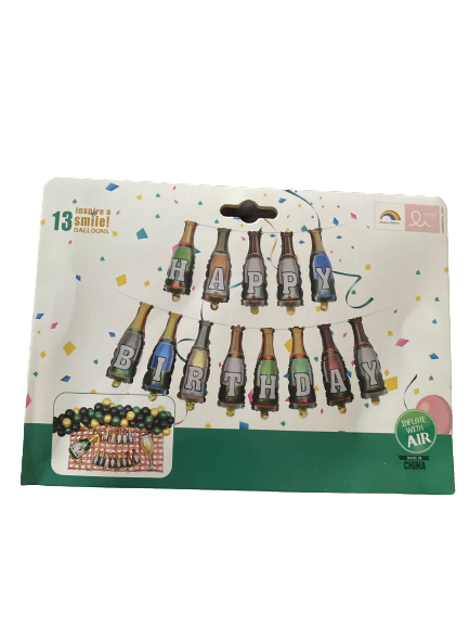 Balloon Happy Birthday Bottle 100cm