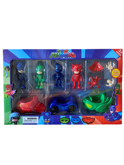 Masks figurine with cars  set , perfect to use as cake toppers, 8.5cm