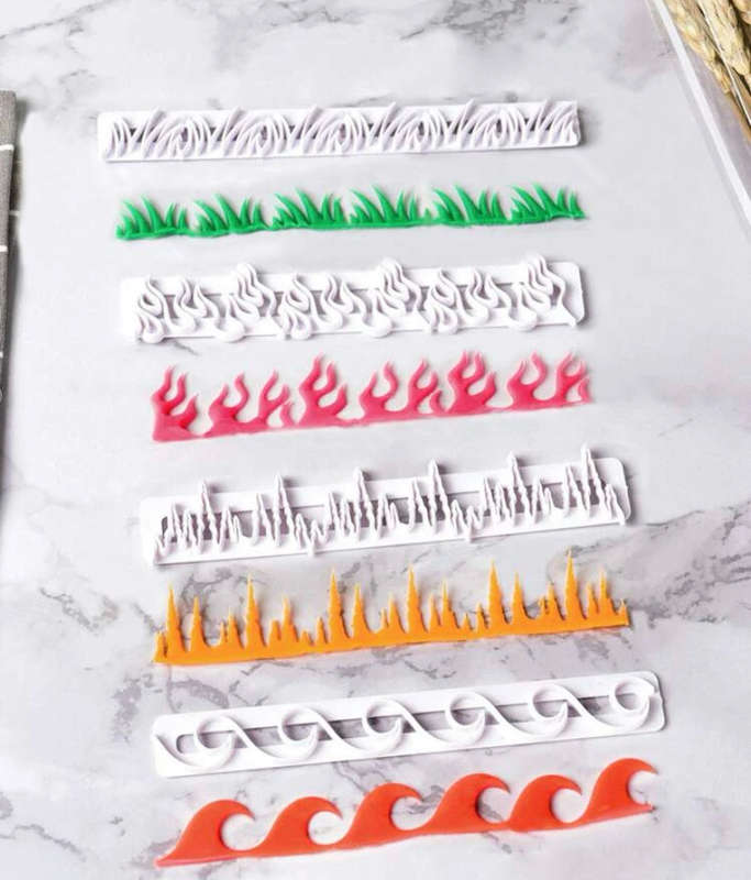 Wave, flame, grass, ice tappit ruler cutters