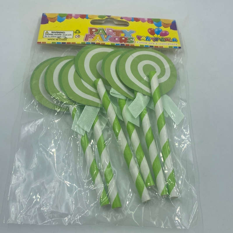 Green Lollipop Cardboard Cake Topper