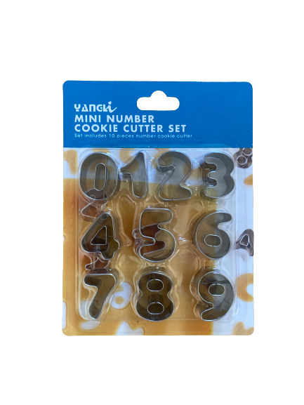 Metal cookie cutter, mini number set