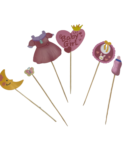 Baby Shower Cardboard Cake Topper Pink