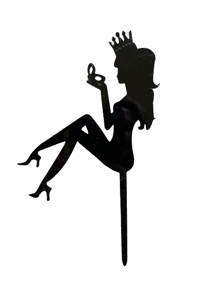 Nr139 Acrylic Cake Topper Barbie Silhouette Black
