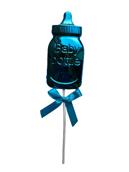 Cake topper plastic, baby bottle, Blue