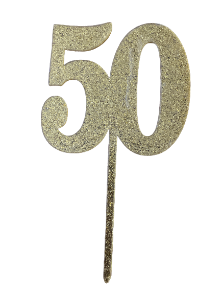 Nr59 Acrylic Cake Topper Number 50 Gold
