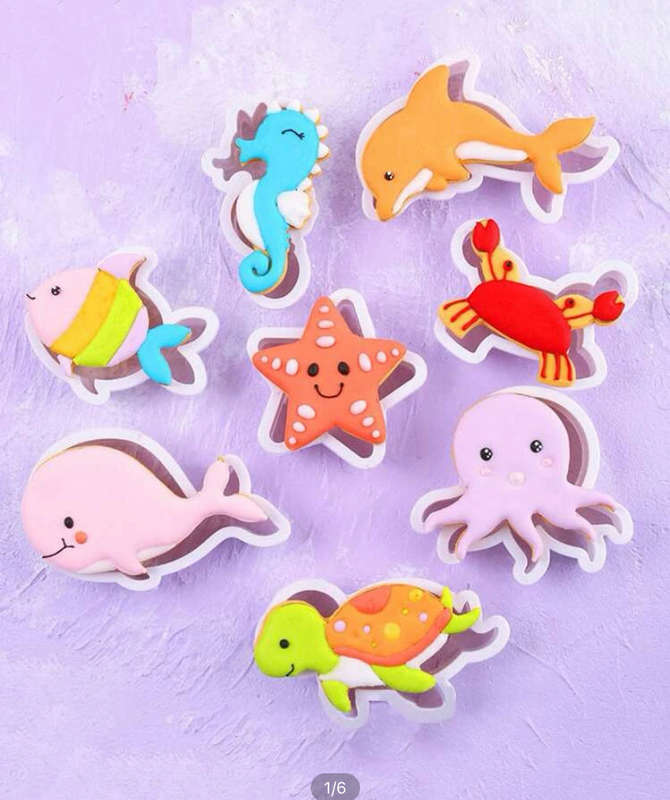 Under the sea plastic cookie cutters