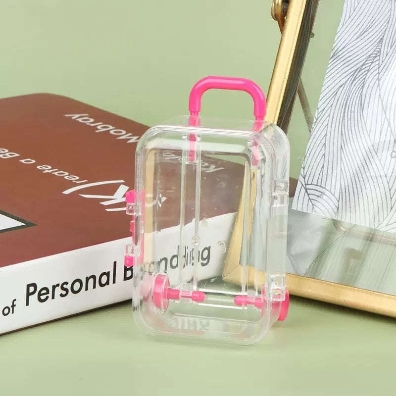 Plastic Suitcase Sweet Container Pink