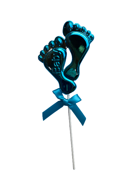 Cake topper plastic,  baby Feet, Blue