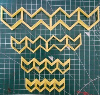 Chevron cookie fondant cutter set