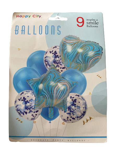 Foil Balloon  Marble Blue