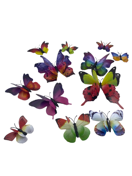 Rainbow Plastic Butterfly Cake Topper