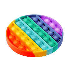 Round Fidget Sensory Pop It Toy Rainbow