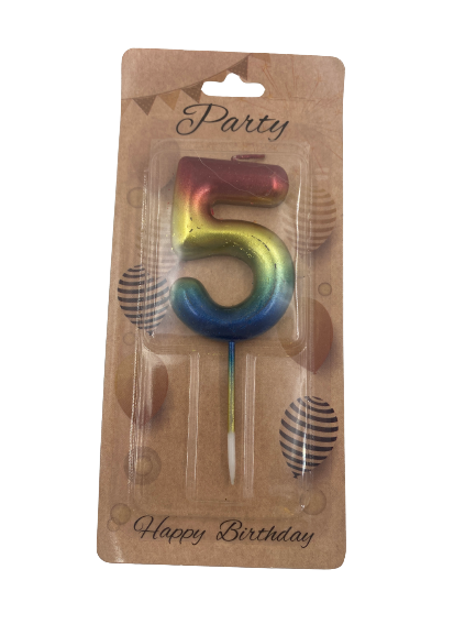 Number 5 Candle 3 Tone 5.5cm