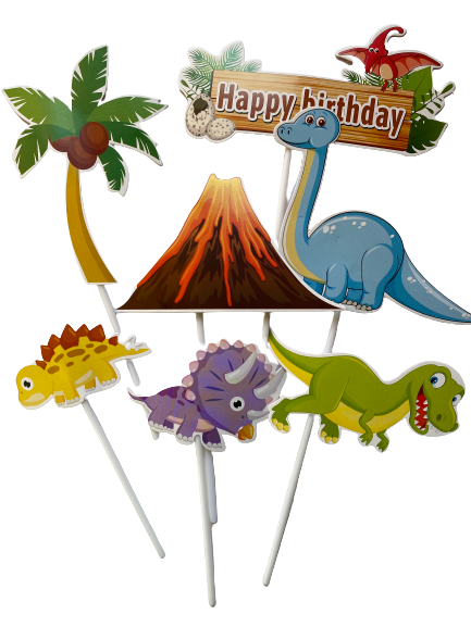 Dinosaur Dino birthday cardboard cake topper
