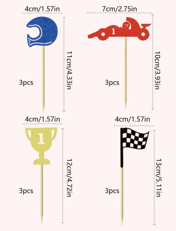 Cardboard Cake Topper Racing