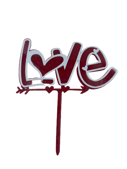 Nr100 Acrylic Cake Topper Love