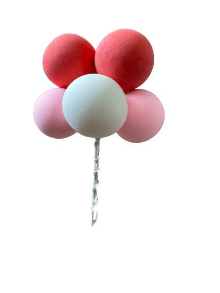 Cake Topper Polystyrene Faux Balls Red, Pink & White 2.5cm