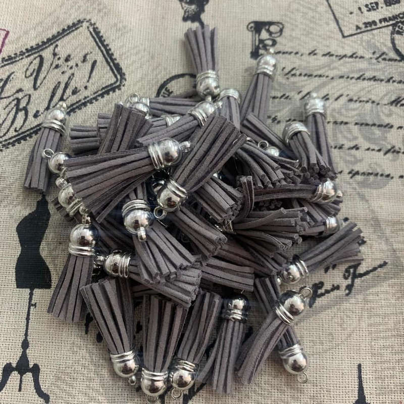 Keyring tassel, Stone 2.5cm (10 in a pack)
