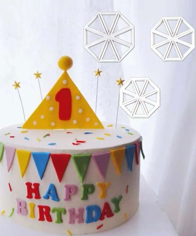 Flag banner bunting plastic fondant cutter set