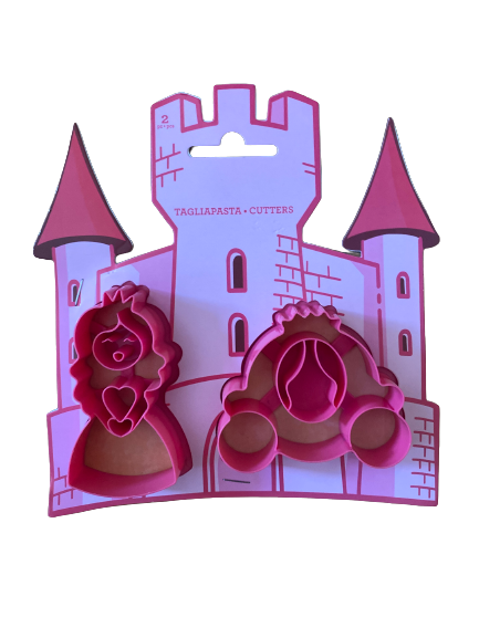 2 Piece Plastic Princess Carriage Cookie Cutter Set