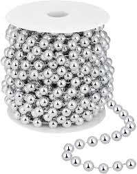 Pearl String for decor or cake decorating, 6mm, +-15m silver