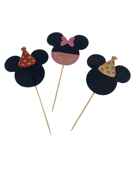 C Mickey Minni Mouse  Cardboard Cake Topper