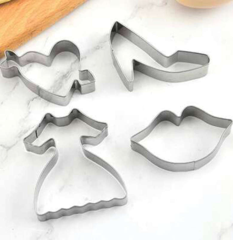 Girly cookie cutters Dress Heeart Shoe Lips