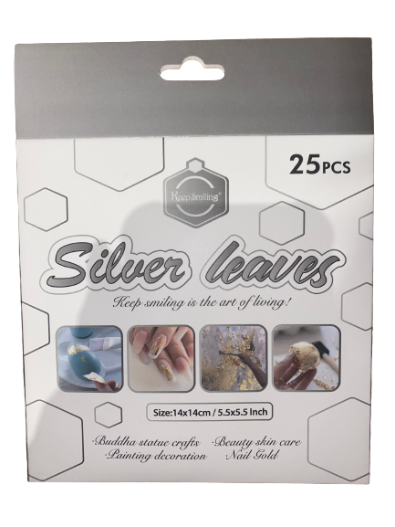 Art Leaf Sheets Silver 25pcs