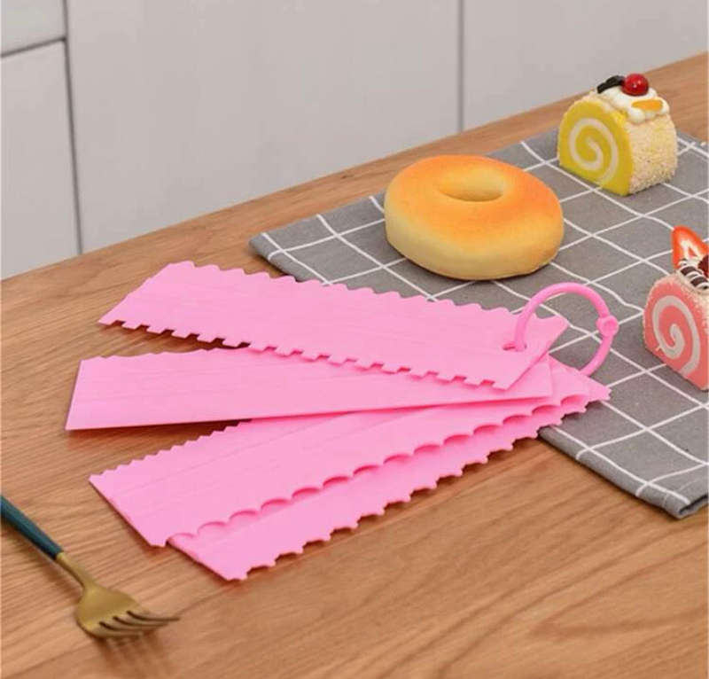 Plastic Cake Comb Scraper Set