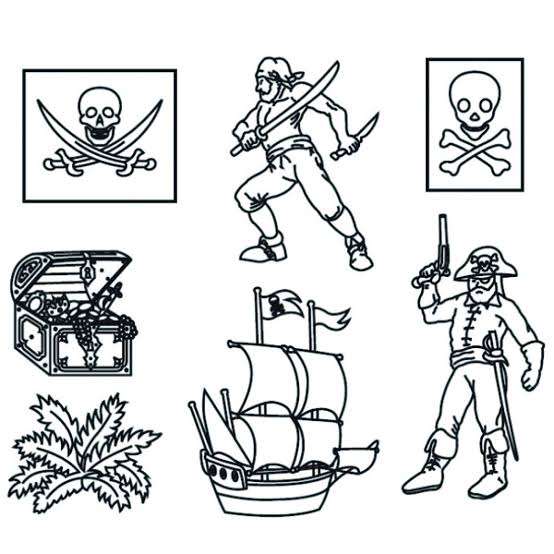 Nautical Pirate Silhouette cutter set