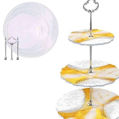 Cupcake stand soft silicone mould for resin, Silver