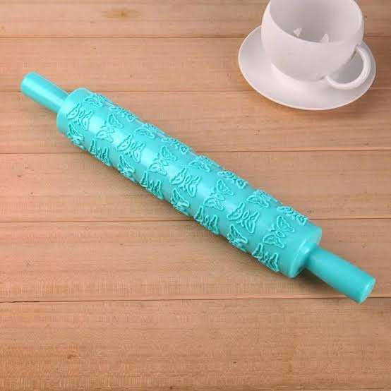 Butterfly embossed Fondant rolling pin, 25cm without handles