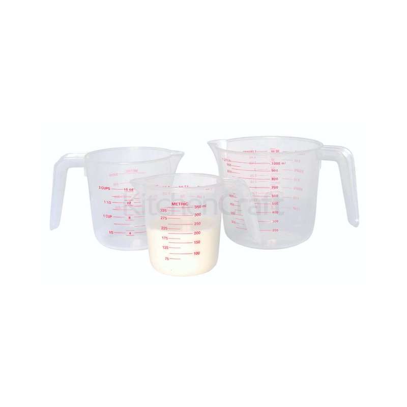 3 piece Measuring jugs, 1litre, 500ml and 250ml