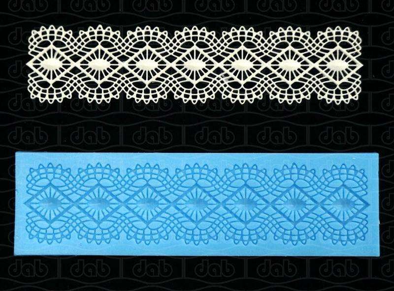 Silicone fondant / sugar paste lace mat, 16x4cm