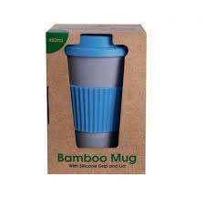Bamboo Mug With Silicone Lid Blue