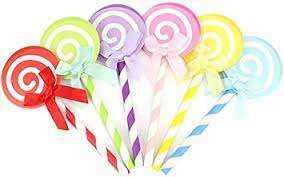 Red Lollipop Cardboard Cake Topper