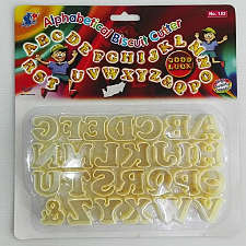 Malaysian alphabet cutters, +-3x2.5cm